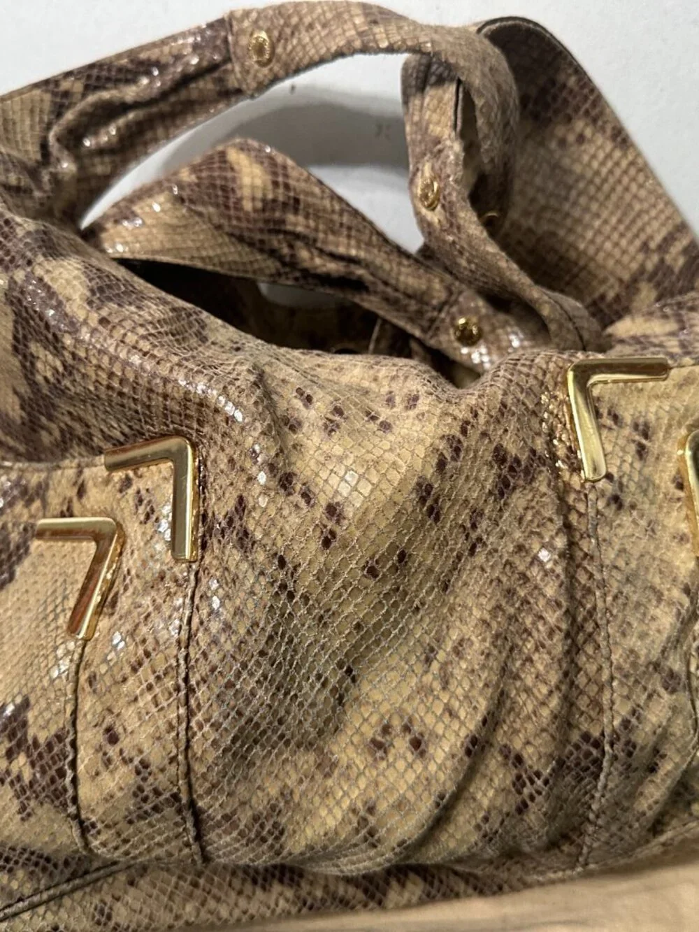 Michael Kors Python Embossed Leather Tote - Picture 2 of 8